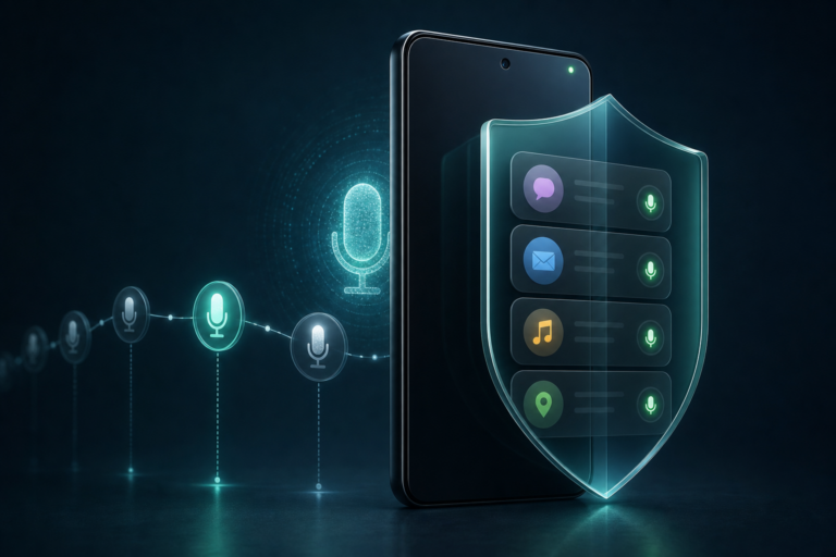 Android microphone access history protected by privacy controls