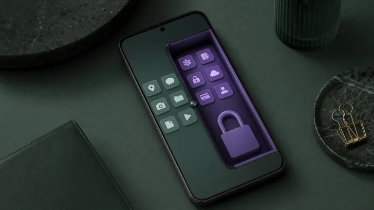 Android Private Space shown as a locked profile inside a phone
