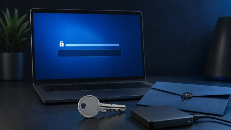 BitLocker kurtarma ekranı, güvenlik anahtarı ve yedek disk