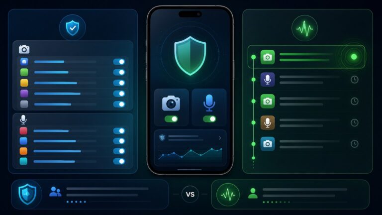 Original Android security illustration for: How to Check Which Apps Access Your Camera and Microphone