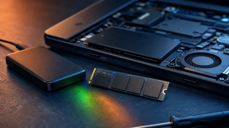 NVMe SSD, dizüstü bilgisayar ve harici yedekleme diski