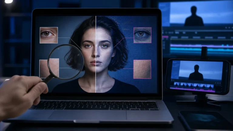 Yapay üretilmiş olabilecek portre ve videoda ayrıntı incelemesi